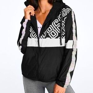 Victoria's Secret Pink Hoodie Spellout Fleece Sherpa Hoodie Jacket Y2K 90s
